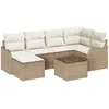 Image de vidaXL Ensemble de canapé de Jardin Beige polyrotin, Canapé de Jardin et terrasse, Design modulable, Confortable, léger, matériaux résistants aux UV, Parfait pour l'extérieur