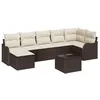 Image de vidaXL Ensemble de canapé de Jardin Marron polyrotin, Canapé modulable pour Jardin et terrasse, mobilier extérieur Durable, Design rectangulaire, résistant aux UV