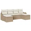 Image de vidaXL Ensemble de canapé de Jardin 6 pcs Beige Poly rotin, Salon de Jardin et Terrasse, Canapés en Poly Rattan, Léger, Résistant aux UV, Design Modulaire et Durable