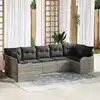 Image de vidaXL Ensemble de canapé de jardin 7 pcs Gris clair Poly rotin