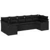 Image de vidaXL Ensemble de canapé de Jardin Noir polyrotin, Canapé Moderne pour Jardin et terrasse, mobilier Poly rotin léger, Salon Personnalisable en extérieur