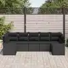 Image de vidaXL Ensemble de canapé de jardin Noir polyrotin