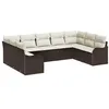 Image de vidaXL Ensemble de canapé de Jardin Marron polyrotin, Salon de Jardin et terrasse, Design modulaire rectangulaire, canapé extérieur résistant aux UV, été Confortable