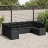 Image de vidaXL Ensemble de canapé de jardin Noir polyrotin