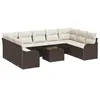 Image de vidaXL Ensemble de canapé de Jardin Marron polyrotin, Salon de Jardin et terrasse, Design modulaire rectangulaire, canapé extérieur résistant aux UV, été Confortable