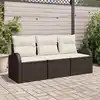 Image de vidaXL Ensemble de canapé de jardin Marron polyrotin