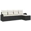 Image de vidaXL Ensemble de canapé de Jardin 5 pcs Noir polyrotin, Canapé modulaire pour Jardin et terrasse, léger, matériaux résistant aux UV, Lounge rectangulaire