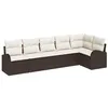 Image de vidaXL Ensemble de canapé de Jardin 6 pcs Marron Poly rotin, Mobilier de Jardin et terrasse, canapés en rotin Modernes, Design modulable pour extérieur, léger, résistant aux intempéries
