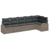 Image de vidaXL Ensemble de canapé de Jardin Gris polyrotin, Mobilier de Jardin et terrasse, canapés en rotin Modernes, Design modulable pour extérieur, léger, résistant aux intempéries