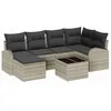 Image de vidaXL Ensemble de canapé de Jardin 7 pcs Gris Clair polyrotin, Ensemble d'extérieur Moderne, rectangulaire, léger, résistant aux UV, Meuble modulaire, pour Jardin et terrasse