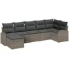 Image de vidaXL Ensemble de canapé de Jardin avec Coussin 7 pcs Gris Poly rotin, Sofa Moderne, en rotin pour Jardin et terrasse, Ensemble mobilier, Coin Lounge, idéal pour Les rassemblements