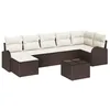 Image de vidaXL Ensemble de canapé de Jardin 8 pcs Marron Poly rotin, Salon de Jardin et terrasse, Ensemble canapés en rotin Moderne, mobilier Lounge décontracté pour se détendre