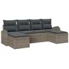 Image de vidaXL Ensemble de canapé de Jardin 6 pcs Gris Poly Rattan, Mobilier extérieur Moderne, modulable pour Jardin et terrasse, canapés Confortables, résistant aux UV, Lounge en rotin
