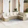 Image de vidaXL Ensemble de canapé de jardin 8 pcs Beige Poly Rattan