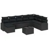 Image de vidaXL Ensemble de canapé de Jardin avec Coussin 9 pcs Noir Poly rotin, Mobilier Moderne pour Jardin et terrasse, canapé résistant aux intempéries, Ensemble Flexible pour Le Confort extérieur