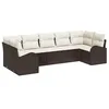 Image de vidaXL Ensemble de canapé de Jardin 7 pcs Marron Poly Rattan, Canapé d'extérieur modulable, mobilier en rotin, Ensemble de siège pour Jardin, Coin détente