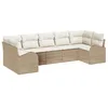 Image de vidaXL Ensemble de canapé de Jardin 7 pcs Beige Poly Rattan, Canapé d'extérieur modulable, mobilier en rotin, Ensemble de siège pour Jardin, Coin détente