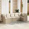 Image de vidaXL Ensemble de canapé de jardin 7 pcs Beige Poly Rattan