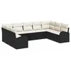 Image de vidaXL Ensemble de Canapés avec Coussin 9 pcs Noir Poly Rattan, Canapé de Jardin Moderne, mobilier léger et résistant aux UV, Parfait pour l'extérieur, Super Solide