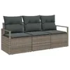 Image de vidaXL Ensemble de Canapés 3 pcs Gris polyrotin, Canapé de Jardin et terrasse, rectangulaire, Set modulaire léger, résistant UV, Meubles extérieurs stylés pour Le Confort