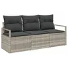 Image de vidaXL Ensemble de Canapés 3 pcs Gris Clair polyrotin, Canapé d'extérieur modulable, Moderne et Durable, avec Tissage Chic pour Un été détente et soirées Entre Amis