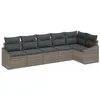 Image de vidaXL Ensemble de Canapés avec Coussin 6 pcs Gris polyrotin, Canapé de Jardin et terrasse, Ensemble Moderne, résistant aux intempéries, léger, matériaux UV, sièges modulables