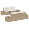 Image de vidaXL Ensemble de canapé de Jardin 7 pc Beige polyrotin