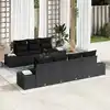 Image de vidaXL Ensemble de canapé de jardin avec coussin 8 pcs Noir polyrotin