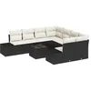 Image de vidaXL Ensemble de canapé de Jardin avec Coussin 9 pcs Noir polyrotin, Canapé Moderne en Poly Rattan pour Jardin et terrasse, mobilier léger, chaises Confortables pour se détendre