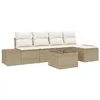 Image de vidaXL Ensemble de canapé de Jardin 6 pc Beige polyrotin