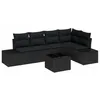 Image de vidaXL Ensemble de canapé de Jardin 6 pcs Noir polyrotin, Canapé d'extérieur Moderne et modulaire pour Jardin, mobilier résistant aux intempéries, détente sur Le Patio