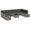 Image de vidaXL Ensemble de canapé de Jardin avec Coussin 11 pcs Gris polyrotin, Salon de Jardin et terrasse, Ensemble Moderne en extérieur, canapé sectionnel, Meuble stylé, Assise résistante aux intempéries