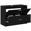 Image de vidaXL Meuble sous Évier Chêne Noir 78 x 37 x 59 cm Bois d'ingénierie, Meuble de Salle de Bain, Style Rustique pour Un Rangement rangé, Meuble lavabo Pratique, Allie Design et utilité.