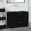 Image de vidaXL Cabinet de salle de bain avec tiroir Chêne noir 78 x 37 x 59 cm