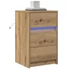 Image de vidaXL Cabinet de Chevet avec tiroir chêne Artisanal 38 x 34 x 61 cm, Table de Nuit Moderne, Petite Commode, Cabinet épuré, Rangement Pratique en Bois aggloméré