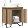 Image de vidaXL Cabinet de Lavabo avec Stockage Chêne Artisanal 60 x 35 x 60 cm, Rangement de Salle de Bain Compact, Cabinet Évier Rustique, Design Rectangulaire Pratique, Meuble pour l'Organisation