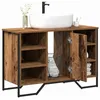 Image de vidaXL Cabinet de Lavabo Bois Ancien 91 x 35 x 60 cm Bois d'ingénierie, Meuble sous lavabo rectangulaire Rustique, Rangement Pratique, Compact, Organisateur à la Maison, Gain de Place!