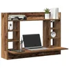 Image de vidaXL Bureau Mural Bois Ancien 105 x 48 x 75 cm Bois d'ingénierie, Bureau Moderne Mural rectangulaire, équipement Fonctionnel pour Petits espaces, Espace de Travail Compact, idéal à la Maison