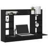 Image de vidaXL Bureau Mural Chêne Noir 105 x 48 x 75 cm Bois d'ingénierie, Bureau Moderne Mural rectangulaire, équipement Fonctionnel pour Petits espaces, Espace de Travail Compact, idéal à la Maison