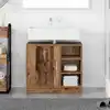 Image de vidaXL Cabinet de salle de bain avec porte Bois Ancien 63 x 29 x 55 cm