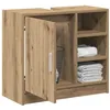 Image de vidaXL Cabinet de Lavabo avec Stockage Chêne Artisanal 63 x 29 x 55 cm, Rangement Salle de Bain, Armoire Rustique, Évier Rectangulaire, Organisateur Chic en Bois