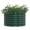Image de vidaXL Jardinière surélevée Vert 80 x 80 x 44 cm Acier, Jolie jardinière en Acier, déco Moderne pour Le Jardin, lit Floral surélevé, résistant pour terrasses