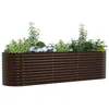 Image de vidaXL Jardinière surélevée Marron 320 x 80 x 81 cm Acier, Jolie jardinière en Acier, déco Moderne pour Le Jardin, lit Floral surélevé, résistant pour terrasses