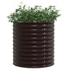 Image de vidaXL Jardinière surélevée Marron 80 x 80 x 81 cm Acier, Jolie jardinière en Acier, déco Moderne pour Le Jardin, lit Floral surélevé, résistant pour terrasses