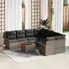 Image de vidaXL Ensemble de canapé de jardin avec coussin 9 pcs Gris polyrotin