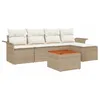 Image de vidaXL Ensemble de canapé de Jardin avec Coussin 6 pcs Beige polyrotin, Mobilier d'extérieur Tendance, léger, résistant aux UV, Salon de Jardin, canapés modulaires, décor de Patio