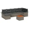 Image de vidaXL Ensemble de canapé de Jardin avec Coussin 8 pcs Gris polyrotin, Canapé de Jardin, mobilier en rotin résistant, Confort extérieur, Solution de détente Moderne