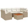 Image de vidaXL Ensemble de canapé de Jardin 7 pc Beige polyrotin