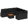 Image de vidaXL Ensemble de canapé de Jardin avec Coussin 9 pcs Noir polyrotin, Canapé d'extérieur Moderne, Durable, modulaire, mobilier léger, résistant aux UV, Parfait pour se détendre