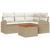 Image de vidaXL Ensemble de canapé de Jardin 5 pc Beige polyrotin
